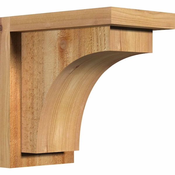 Ekena Millwork Huntington Rough Sawn Corbel w/Backplate, Western Red Cedar, 6"W x 10"D x 10"H COR06X10X10HUN01RWR - main